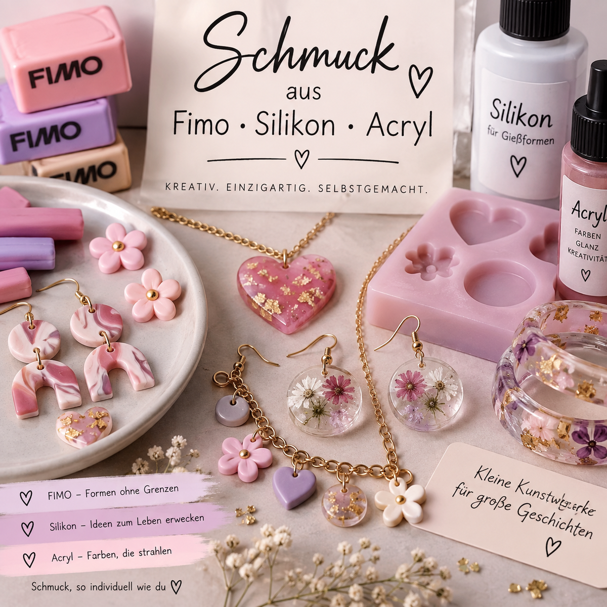 Schmuck auf Fimo - Silikon - Acryl