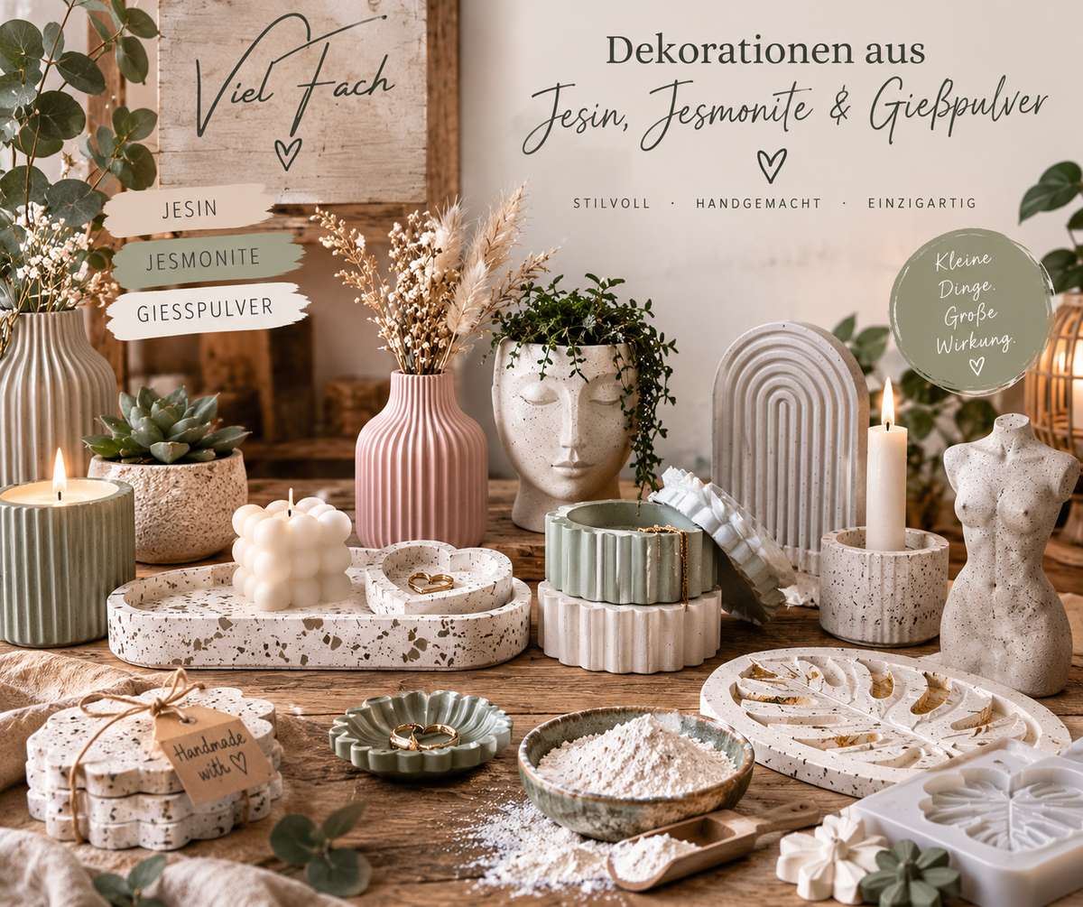 Dekorationen aus Jesin / Jesmonite / Gießpulver