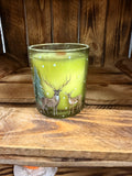 Kerze im Glas Hirsch im Wald