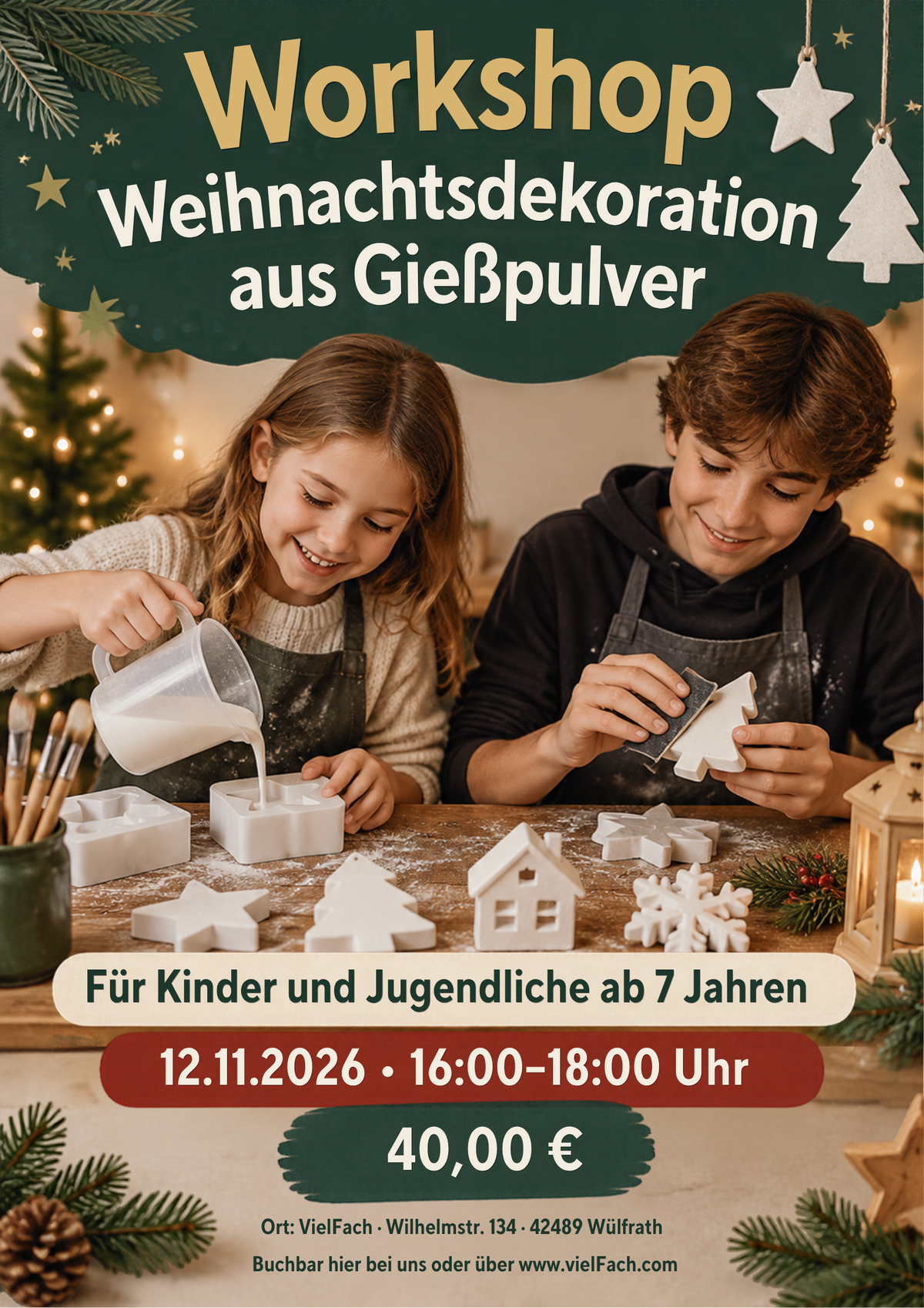 12.11. 16:00 Uhr Weihnachtsdekoration aus Gießpulver Kinder un Jugendliche